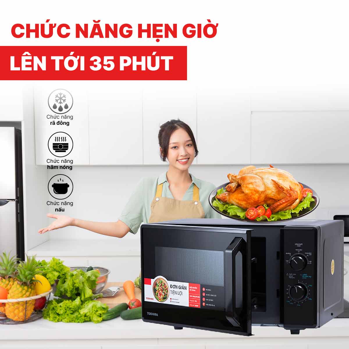 Lò vi sóng Toshiba MW2-MM24PC(BK) hẹn giờ 35 phút
