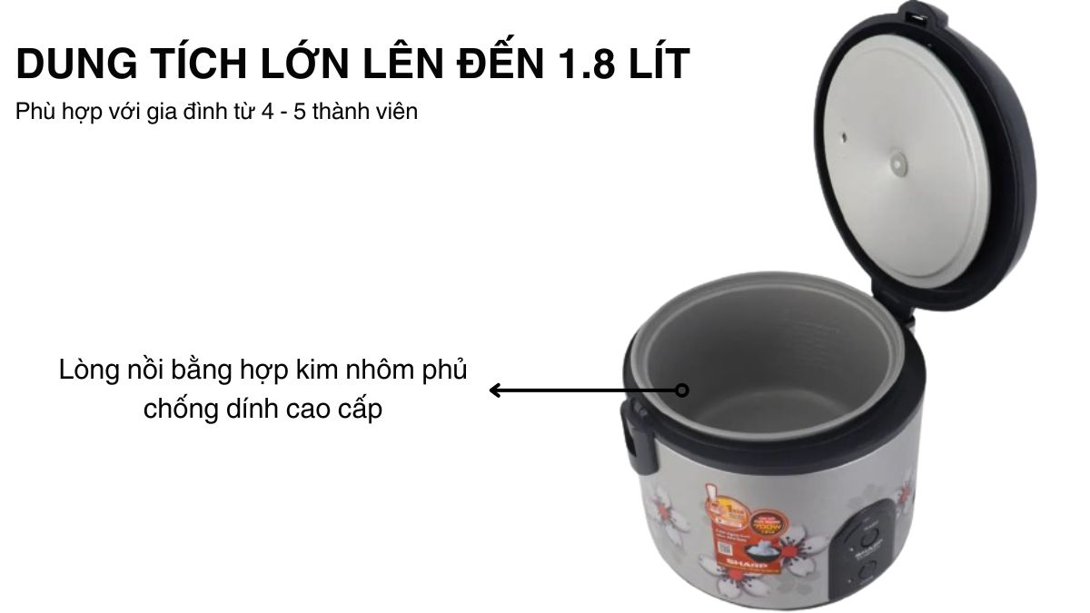 Nồi cơm điện Sharp lòng chống dính