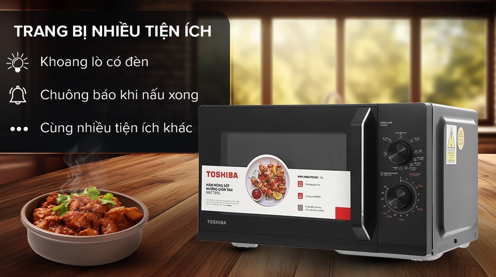 Lò vi sóng Toshiba MW3-MG25PE(BK) nướng thực phẩm