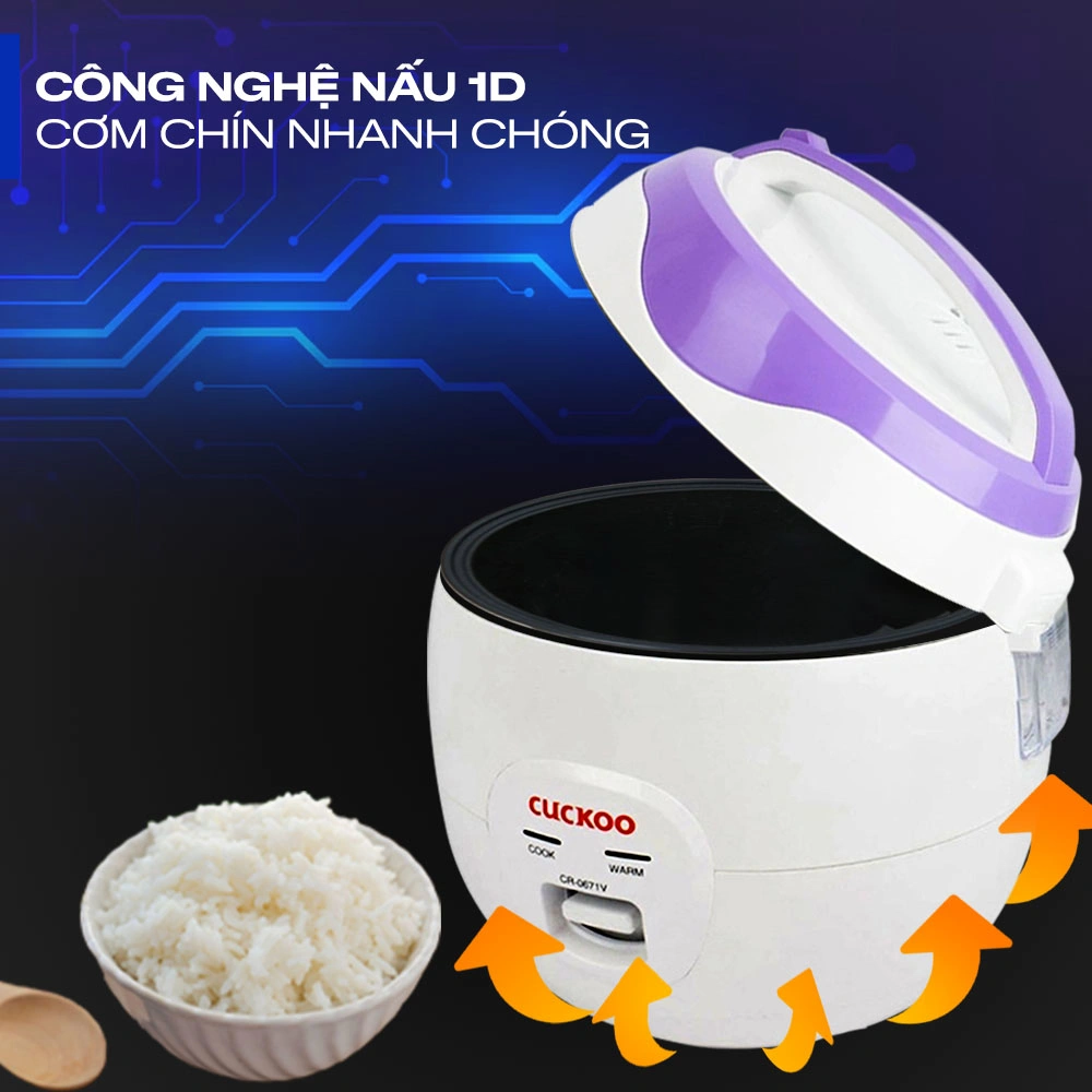 Nồi cơm điện Cuckoo CR-0671 màu tím chính hãng
