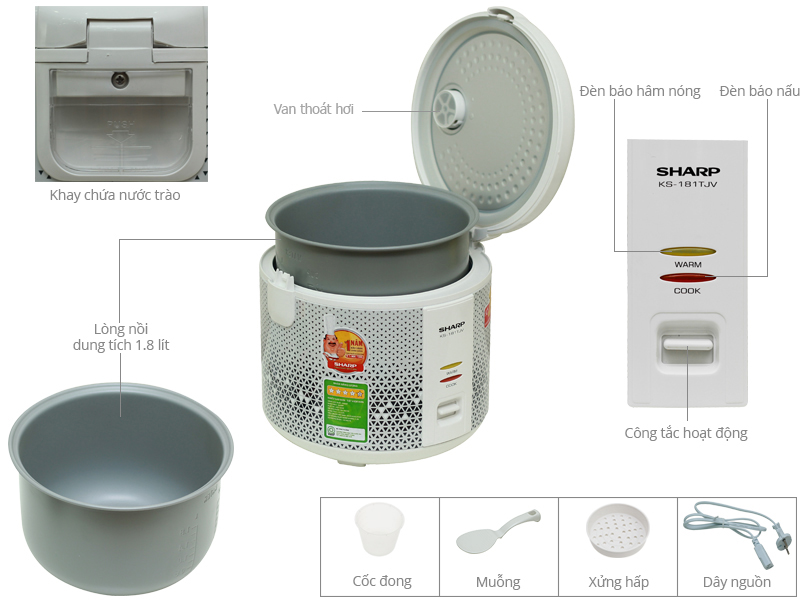 Giá nồi cơm điện Sharp KS-181TJV
