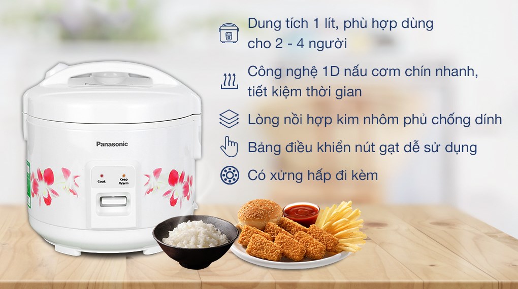 Nồi cơm điện Panasonic SR-MVN10FRAX màu đỏ