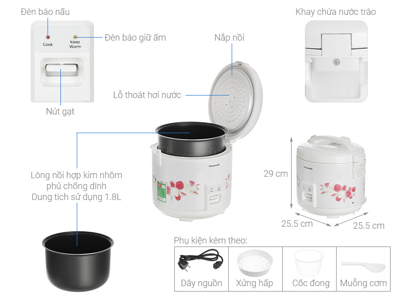 Panasonic SR-MVN18FRAX dây điện tháo rời