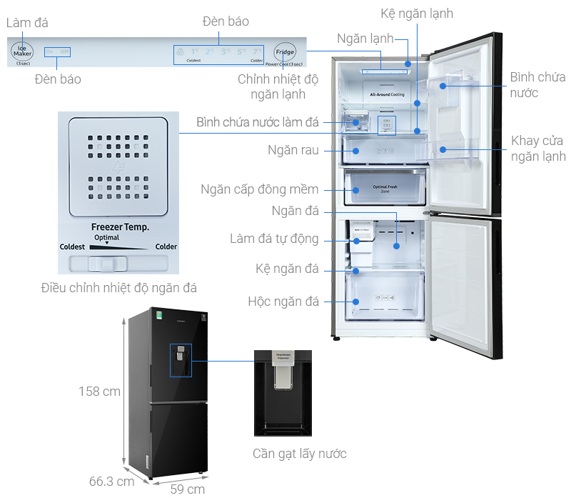 Tủ lạnh Samsung ngăn đông dưới 276 lít
