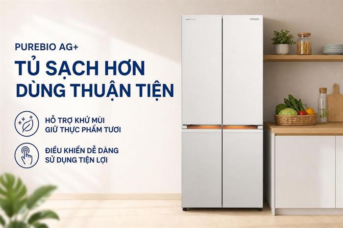PureBIO Tủ lạnh Toshiba GR-RF681WI-PGV(D4)