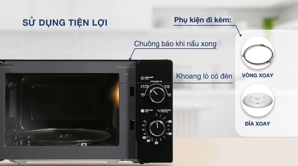 • Khoang lò vi sóng Toshiba MWP-MM20P(BK) 20 lít