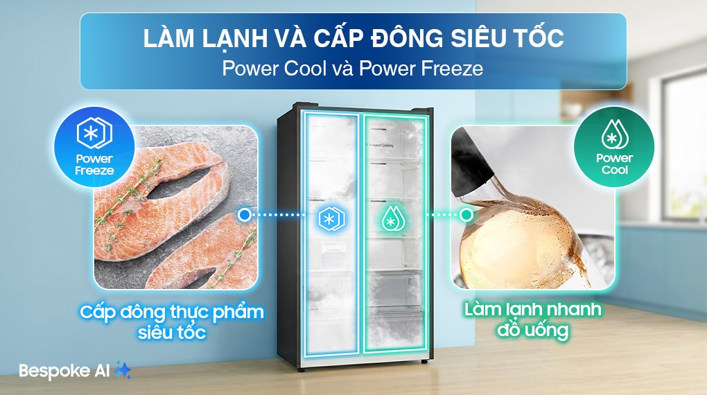 Tủ lạnh Samsung RS70F65Q3FSV Power Freeze