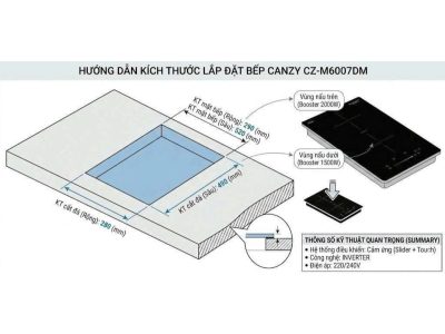 Bếp từ Domino Canzy điều khiển Slider