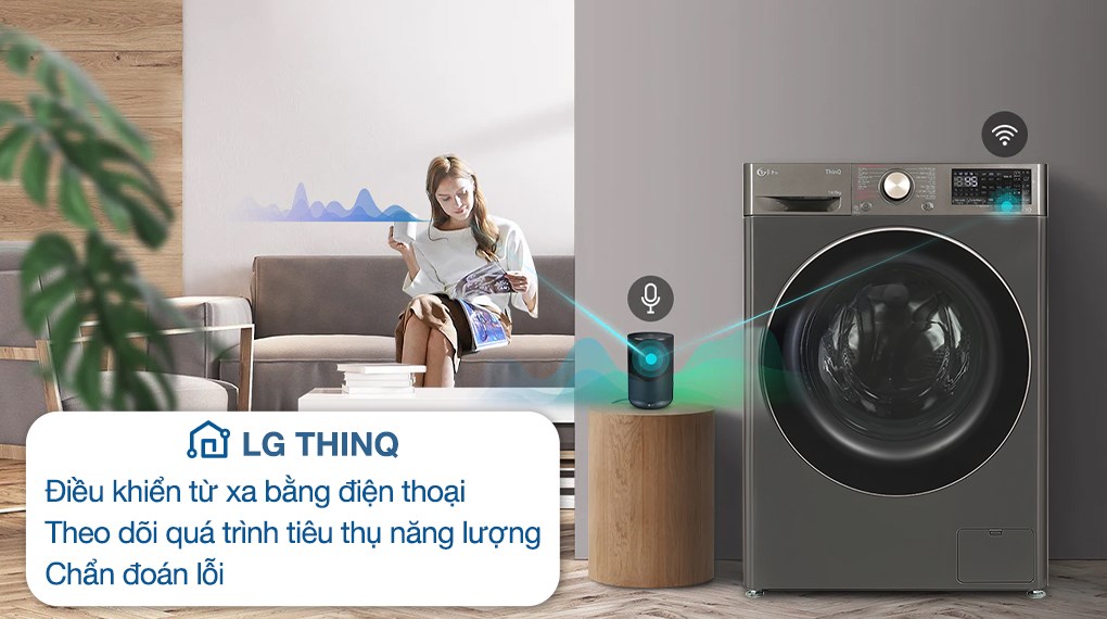 Máy giặt sấy LG FV1414H3BA màu đen